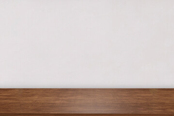 front view wooden table on white background