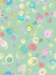 Pastel Circles Pattern. Watercolor Party 