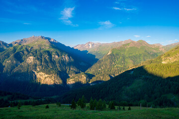 image of beautiful Austria landscape in alps a beautiful summer day, Grossglockner high alpine road europe in austria