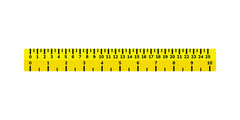 Flat ruler icon isolated on white background. Element for graphic and web design. Vector illustration.