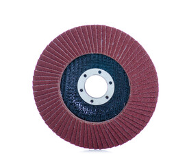 flap disc for grinder on white background isolation