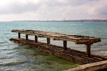Old pier on the sea