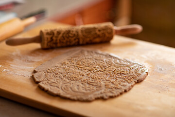 rolling pin and dough