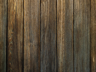 Naklejka premium A background of dark wood planks tightly adjacent to each other. Wooden boards with a clearly visible wood texture.