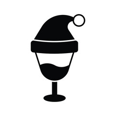 Christmas icon for vine and glass