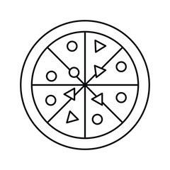 Christmas icon for pizza and fastfood