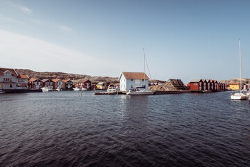 Fototapeta premium Sunny Sweden Fjällbacka west coast spring fisher village