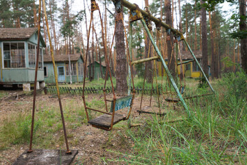 Fototapeta na wymiar Young Pioneer camp Emerald in Chernobyl