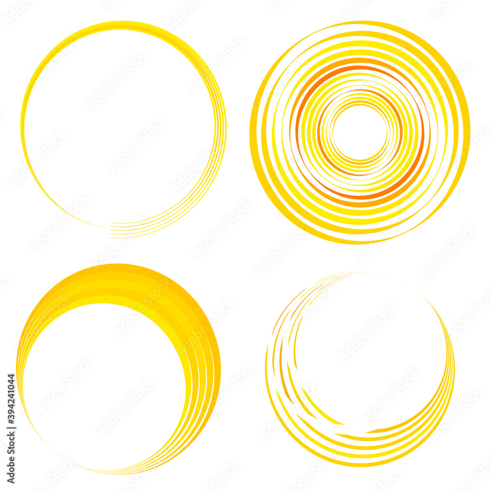Poster geometric circular spiral, swirl and twirl. cochlear, vortex, volute shape
