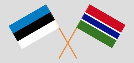 Crossed flags of Estonia and the Gambia