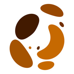 Smudged, smeared circular stain spot. Ink blot, blotch. Speckle, splat and splatter. Splashing liquid, gel, fluid vector illustration