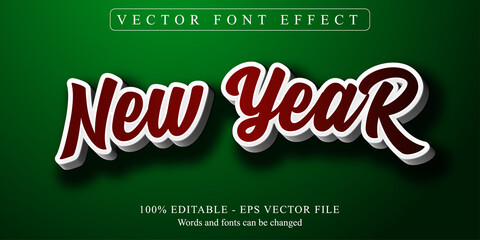 New Year text, editable text effect