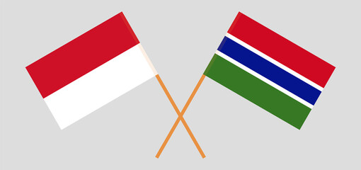 Crossed flags of Indonesia and the Gambia