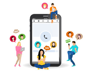 Social media chatting mobile phone concept Vector