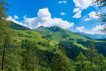 Fototapeta na wymiar The beautiful view of mountain nature in Glockner alps europe- taken from The Grossglockner High Alpine Road - Grossglockner Hochalpenstrasse