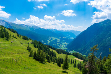 Fototapeta na wymiar The beautiful view of mountain nature in Glockner alps europe- taken from The Grossglockner High Alpine Road - Grossglockner Hochalpenstrasse