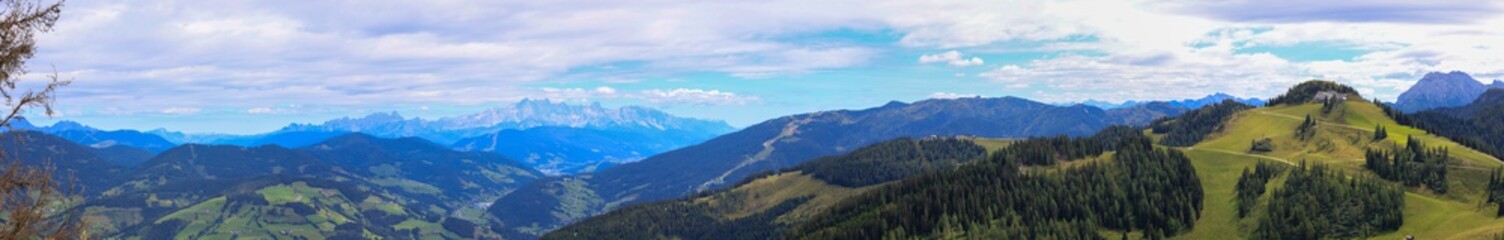 panorama of the top of the  Mountains. 
at Summer in Austria