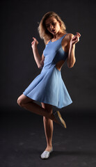 Naklejka premium female figure in clothes, studio portrait