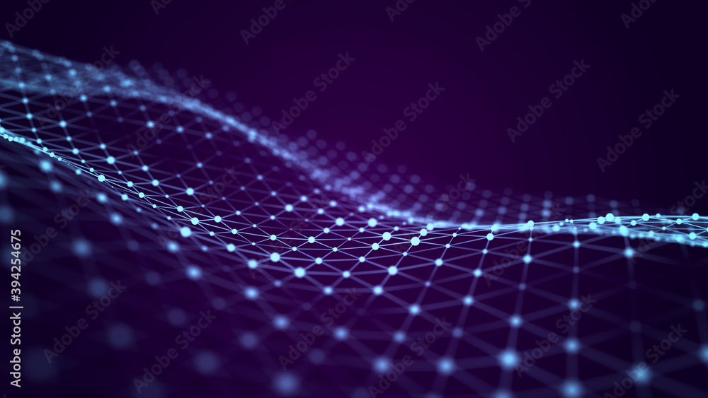Poster Structural connection of information. Data transfer in network connection. Abstract data background. 3D rendering.