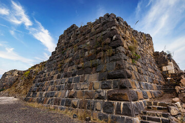 A well-preserved section of the 12th-century Crusader fortress at Jordan Star National Park. Israel