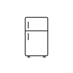 Fridge icon, freezer or refrigerator line sign isolated on white background