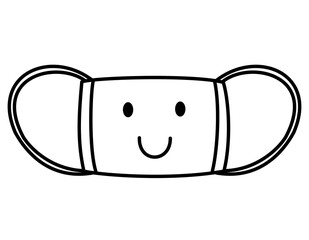 マスク顔(線画)