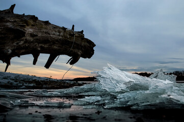 broken window on the beach