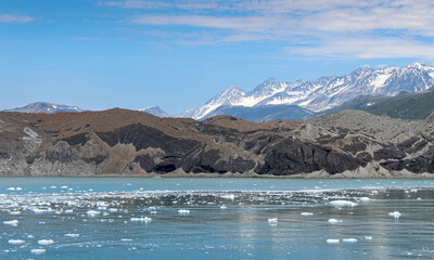 cruise passenger liner in Alaska. glacier and ocean views