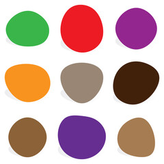 Random blotch, inkblot. Pebble, stone silhouette. Organic blob, blot, speck shape. Splat, fleck. Drop of liquid, fluid. Ink stain, mottle spot irregular shape. Basic, simple rounded, smooth gel form