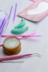 Professional set for eyelahe and eyebrows