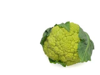 Green cauliflower path isolated on a white, top view