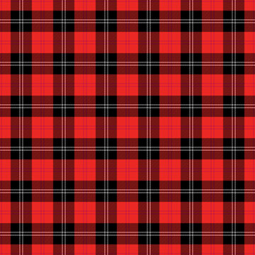 Ramsay Red Ancient Tartan Seamless Pattern - Repeating pattern design of Ancient tartan