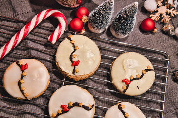 Fresh and homemade Christmas cookies. Handmade for the Christmas season. With fresh dough a perfect gift and family fun.