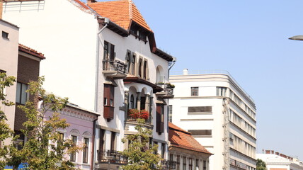 Fototapeta premium Mixed architecture on Eroilor bulevard in Cluj-Napoca