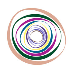 Spiral, swirl, twirl element set. Abstract vector