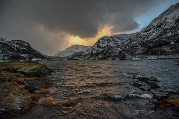 sunset in the mountains
