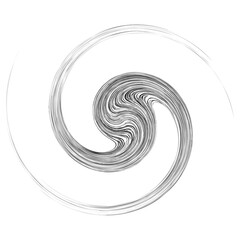 Cycle design element with contort, spin effect. Abstract swerve circlet spiral