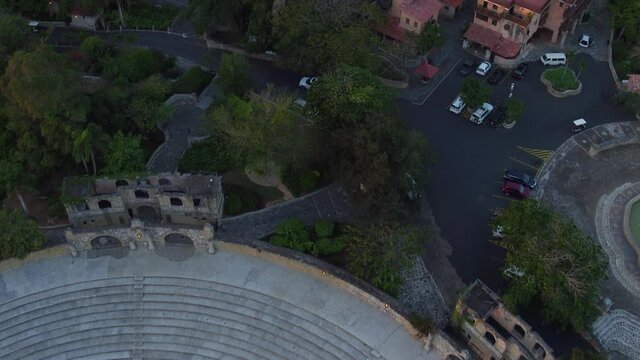 Amphitheater and Altos de Chavon village seen from above. Top-down