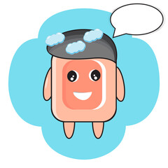 Vector illustration of a bath soap mascot, mascot soap illustration eps 10 vector
