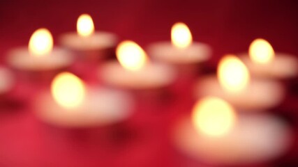 Defocused candles tea lights for decoration celebration romantica, religious, Valentine's Day, Christmas