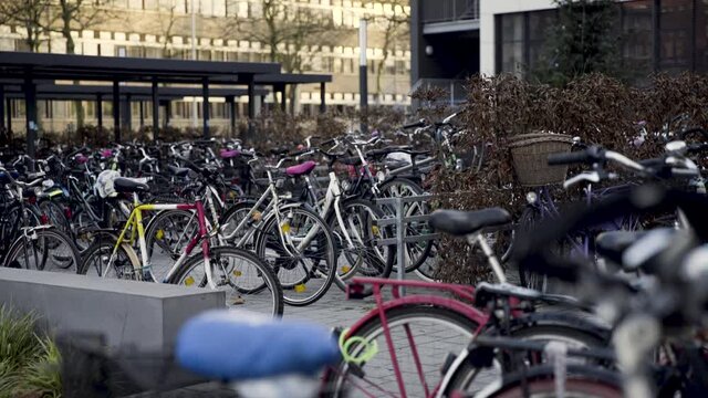 Bikes parking infront of the University of Muenster, Germany
