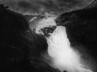 Majestic Waterfall in the Hardangervidda Wilderness - Norway