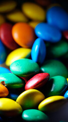 Colorful coated milk chocolate