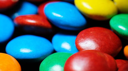 Colorful coated milk chocolate