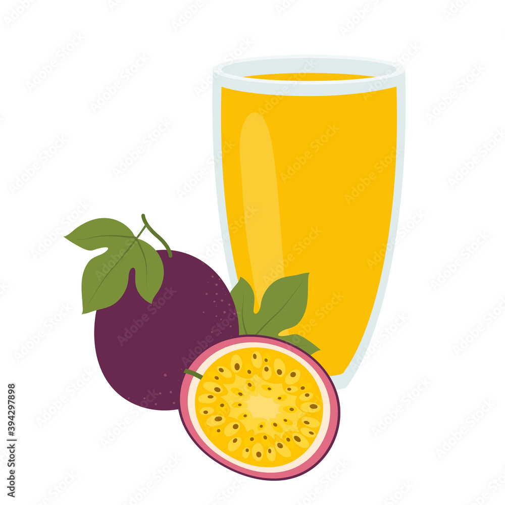 Wall mural A glass of passion fruit juice. Healthy food.  - Wall murals
