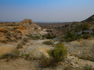 Panoramic View of the Terry Badlands in Montana