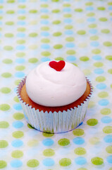 cupcakes with cream, love,red