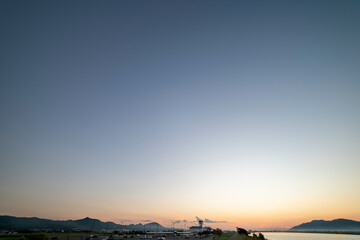Fototapeta na wymiar Lake Shinji at sunset 