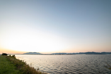 Lake Shinji at sunset
