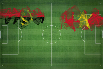 Angola vs Vietnam Soccer Match, national colors, national flags, soccer field, football game, Copy...